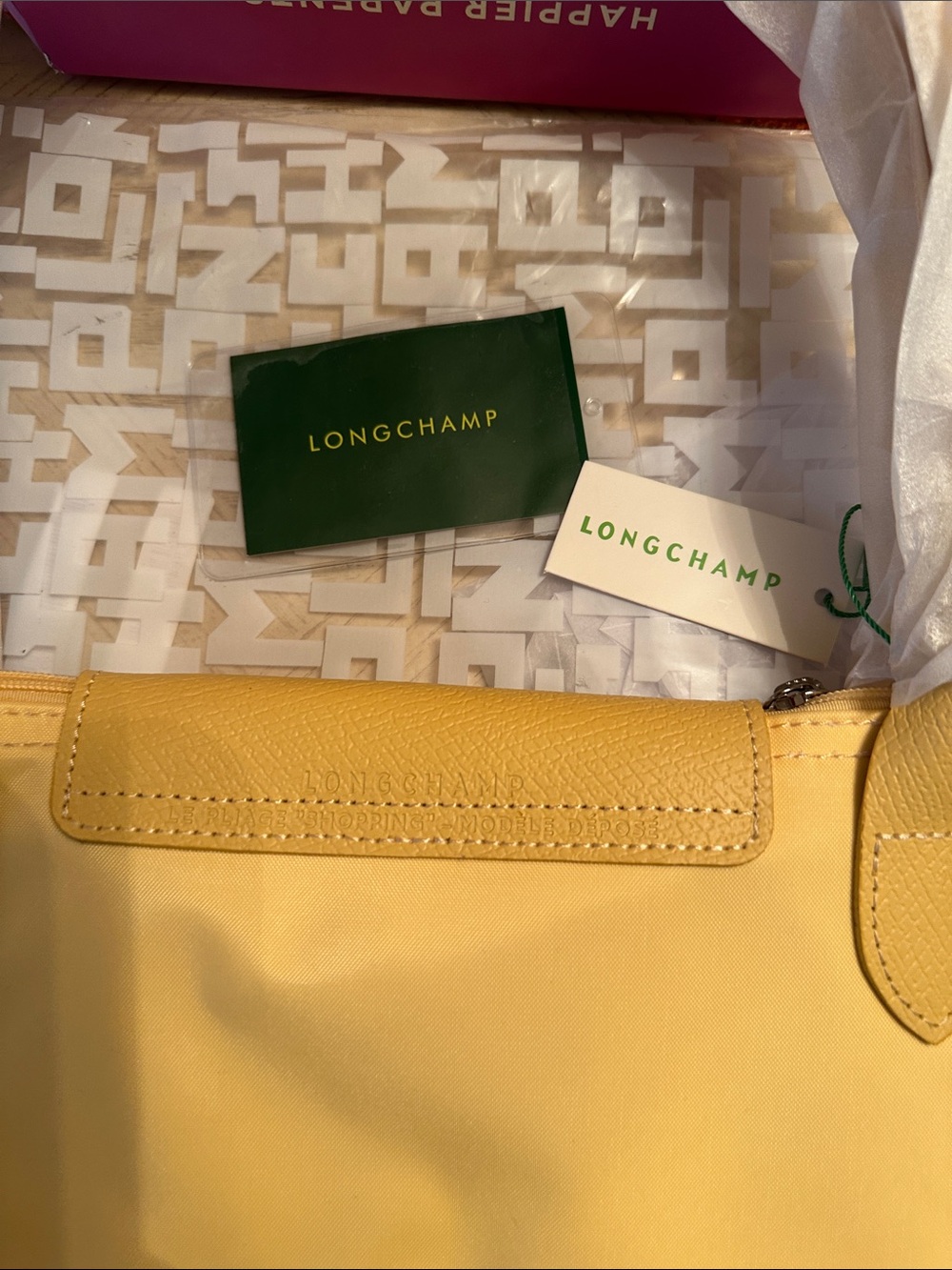 Longchamp Yellow Le Pliage Shoulder Bag - Picture 4 of 5